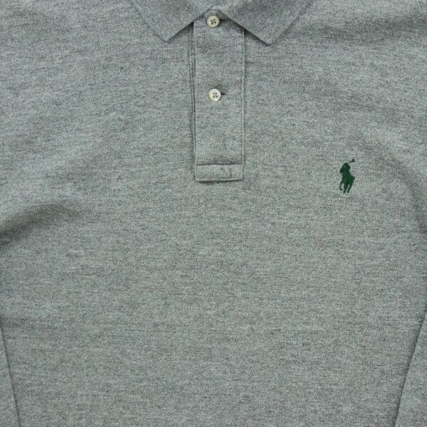 Polo manches longues homme gris Polo Ralph Lauren Motif chine Col Polo