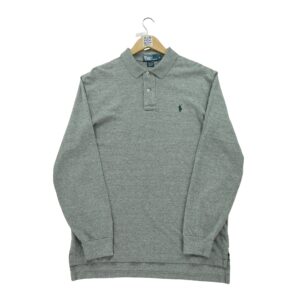 Polo manches longues homme gris Polo Ralph Lauren Motif chine Col Polo