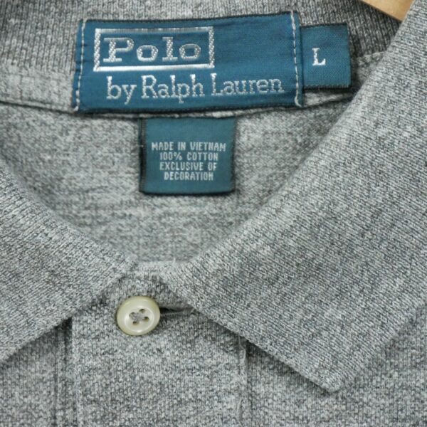 Polo manches longues homme gris Polo Ralph Lauren Motif chine Col Polo