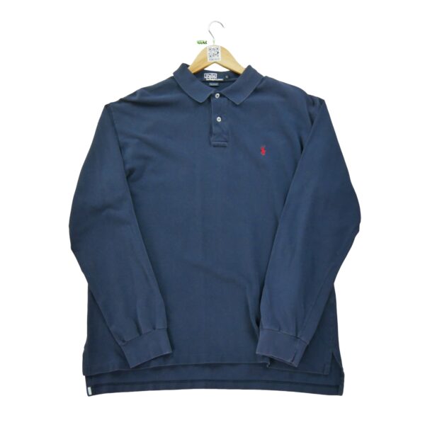 Polo manches longues homme marine Polo Ralph Lauren Col Polo