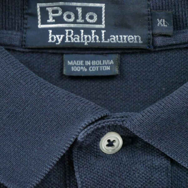 Polo manches longues homme marine Polo Ralph Lauren Col Polo