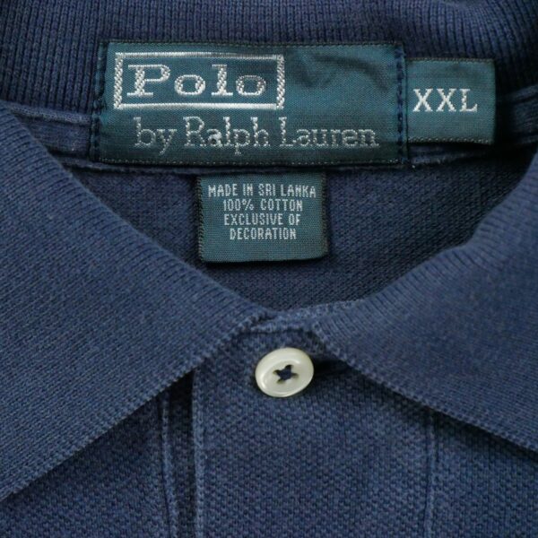 Polo manches longues homme marine Polo Ralph Lauren Col Polo