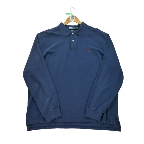 Polo manches longues homme marine Polo Ralph Lauren Col Polo