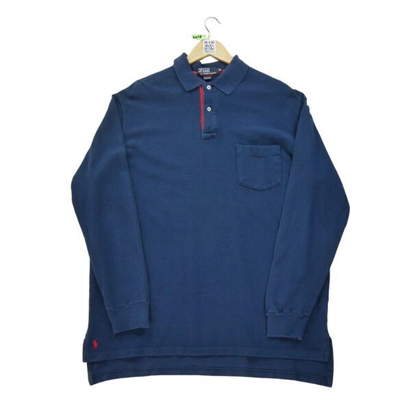 Polo manches longues homme marine Polo Ralph Lauren Col Polo