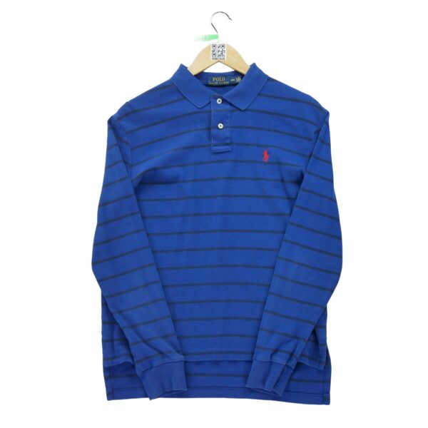 Polo manches longues homme marine Polo Ralph Lauren Motif a rayures Col Polo
