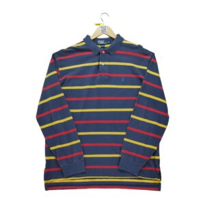 Polo manches longues homme marine Polo Ralph Lauren Motif a rayures Col Polo