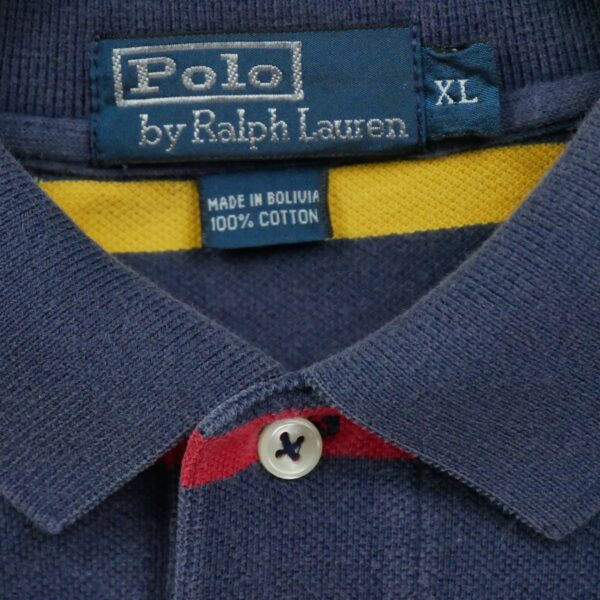 Polo manches longues homme marine Polo Ralph Lauren Motif a rayures Col Polo