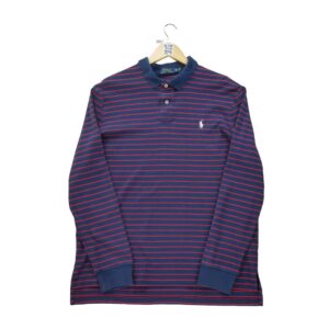 Polo manches longues homme marine Polo Ralph Lauren Motif a rayures Col Polo