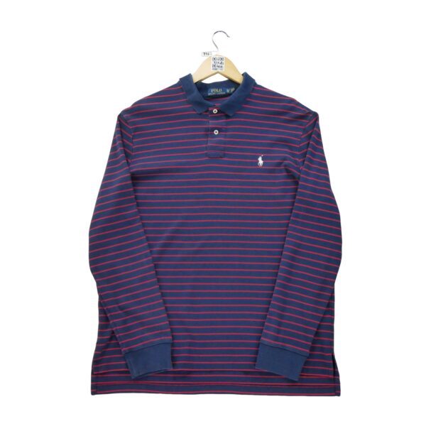 Polo manches longues homme marine Polo Ralph Lauren Motif a rayures Col Polo