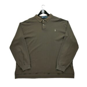 Polo manches longues homme marron Polo Ralph Lauren Col Polo