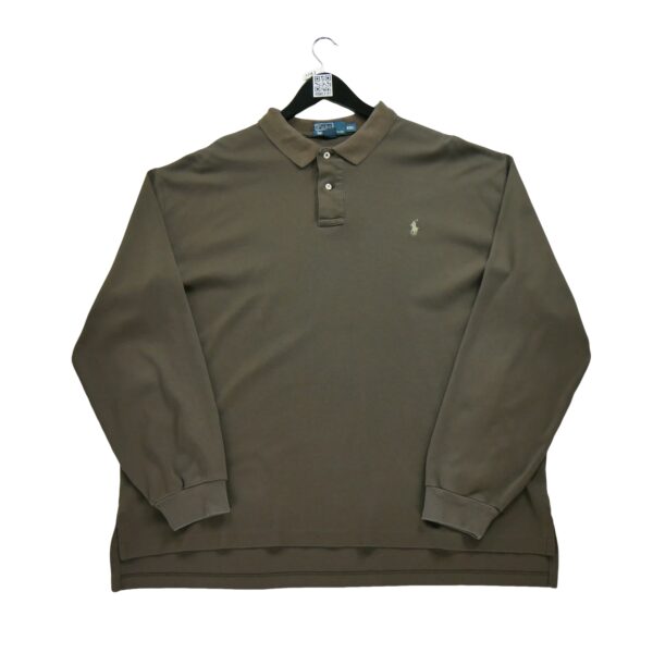 Polo manches longues homme marron Polo Ralph Lauren Col Polo