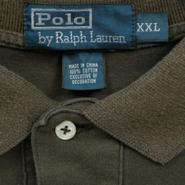 Polo manches longues homme marron Polo Ralph Lauren Col Polo
