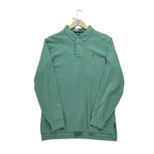 Polo manches longues homme vert Polo Ralph Lauren Col Polo