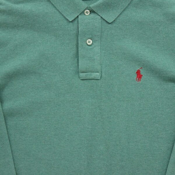 Polo manches longues homme vert Polo Ralph Lauren Col Polo
