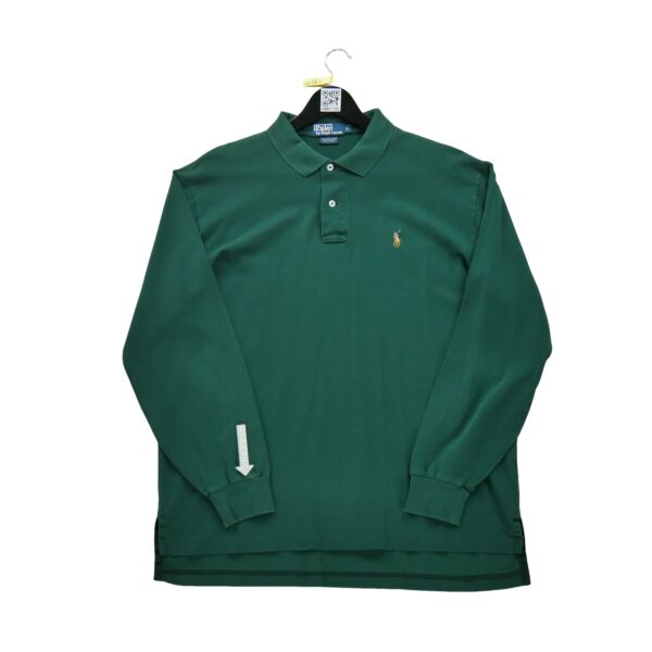 Polo manches longues homme vert Polo Ralph Lauren Col Polo