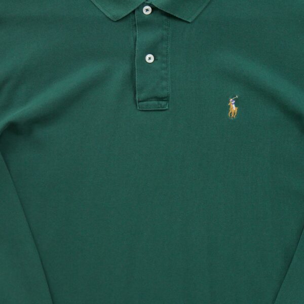 Polo manches longues homme vert Polo Ralph Lauren Col Polo