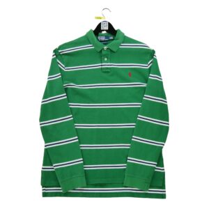 Polo manches longues homme vert Polo Ralph Lauren Motif a rayures Col Polo