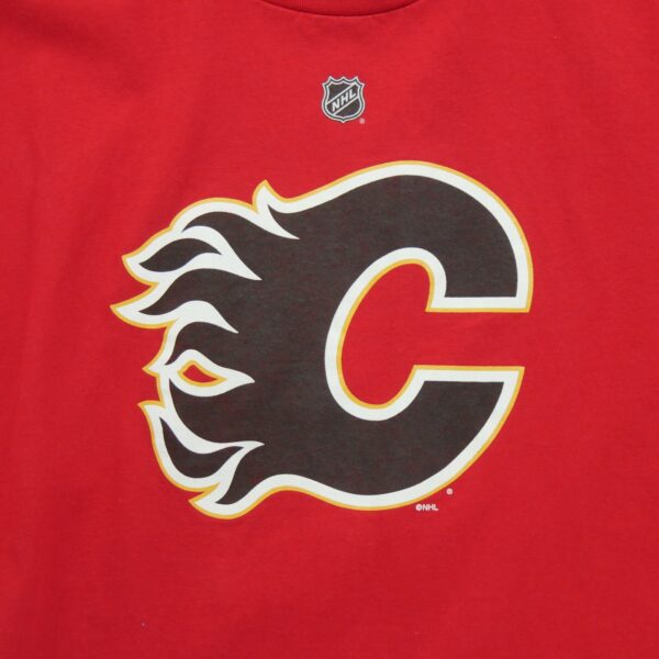 T shirt manches courtes homme rouge NHL Motif imprime Col Rond Equipe Calgary Flames