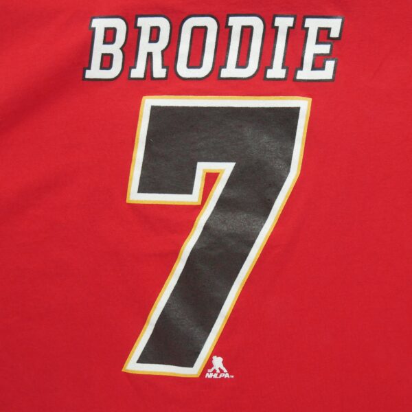 T shirt manches courtes homme rouge NHL Motif imprime Col Rond Equipe Calgary Flames