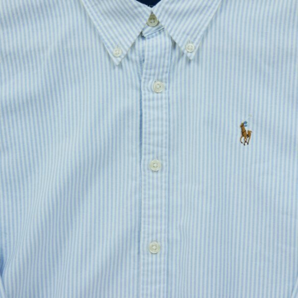 Chemise classiques femme manches longues bleu clair Polo Ralph Lauren Motif a rayures