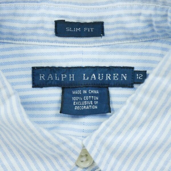 Chemise classiques femme manches longues bleu clair Polo Ralph Lauren Motif a rayures