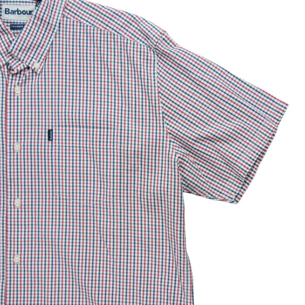 Chemise classiques homme manches courtes rouge Barbour Motif a carreaux