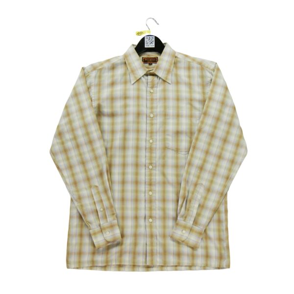 Chemise classiques homme manches longues beige Yves Saint Laurent Motif a carreaux