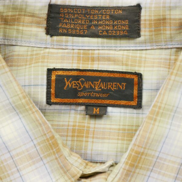 Chemise classiques homme manches longues beige Yves Saint Laurent Motif a carreaux