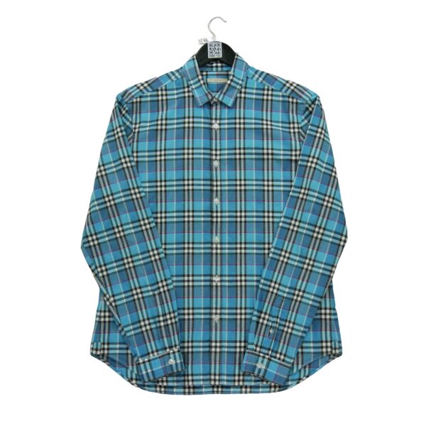 Chemise classiques homme manches longues bleu clair Burberry Motif a carreaux