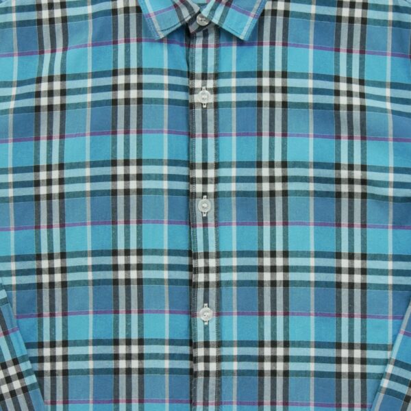 Chemise classiques homme manches longues bleu clair Burberry Motif a carreaux