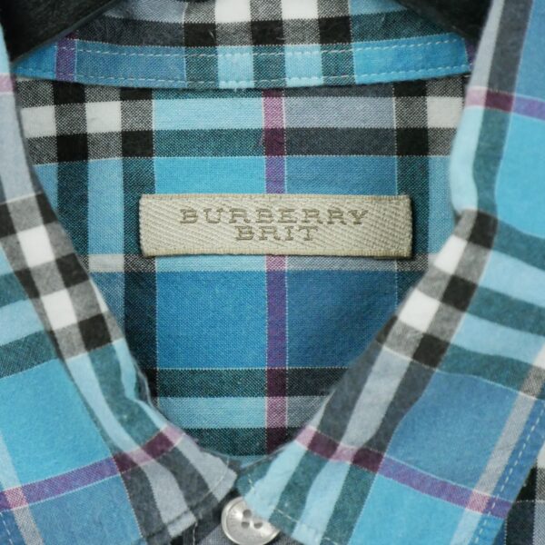 Chemise classiques homme manches longues bleu clair Burberry Motif a carreaux
