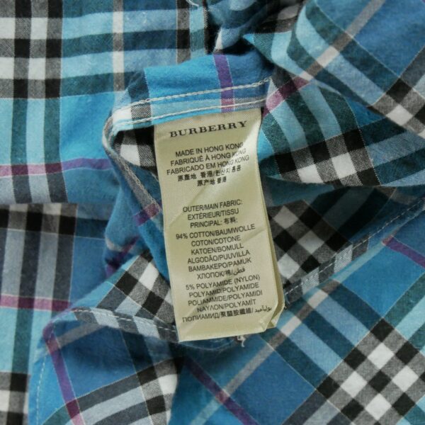 Chemise classiques homme manches longues bleu clair Burberry Motif a carreaux