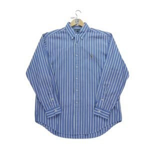 Chemise classiques homme manches longues bleu clair Polo Ralph Lauren Motif a rayures