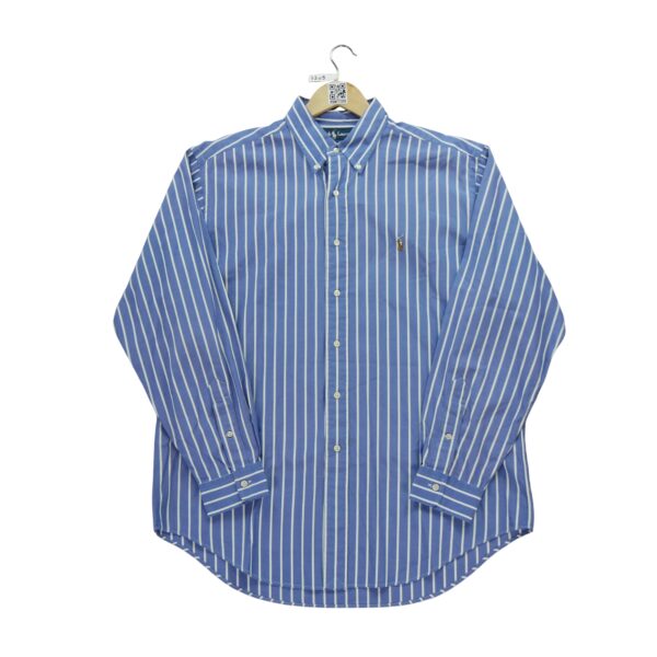 Chemise classiques homme manches longues bleu clair Polo Ralph Lauren Motif a rayures