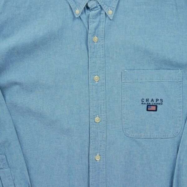 Chemise classiques homme manches longues bleu clair Polo Ralph Lauren Motif en jeans