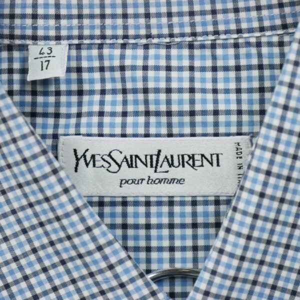 Chemise classiques homme manches longues bleu Yves Saint Laurent Motif a carreaux