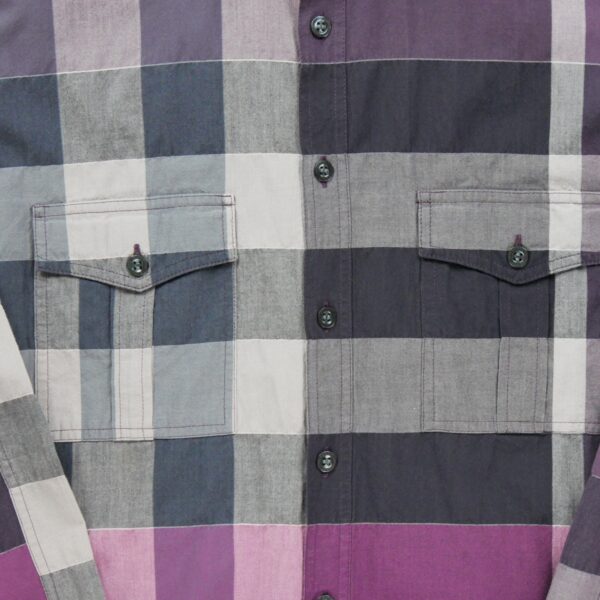 Chemise classiques homme manches longues bordeaux Burberry Motif a carreaux