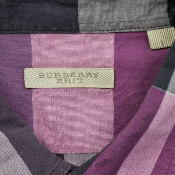 Chemise classiques homme manches longues bordeaux Burberry Motif a carreaux