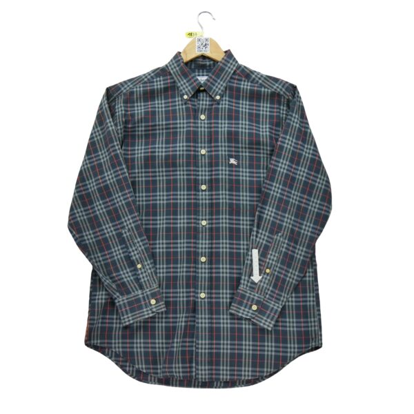 Chemise classiques homme manches longues marine Burberry Motif a carreaux