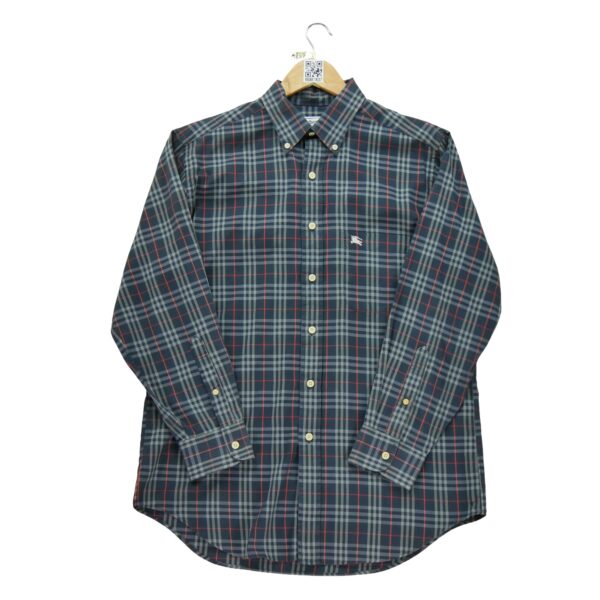 Chemise classiques homme manches longues marine Burberry Motif a carreaux