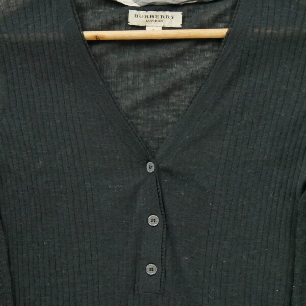 Gilet femme manches longues noir Burberry Col V