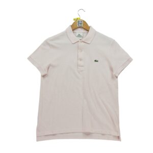 Polo manches courtes femme rose Lacoste Col Polo