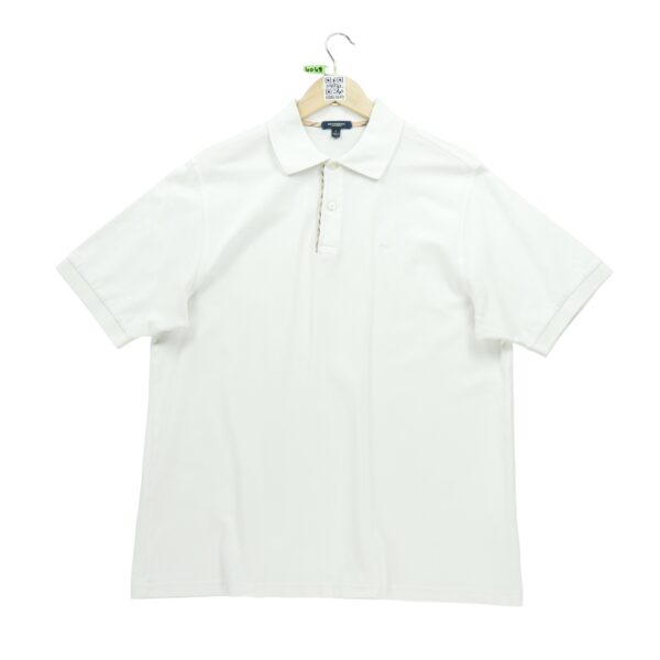 Polo manches courtes homme blanc Burberry Col Polo