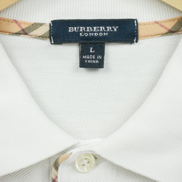 Polo manches courtes homme blanc Burberry Col Polo