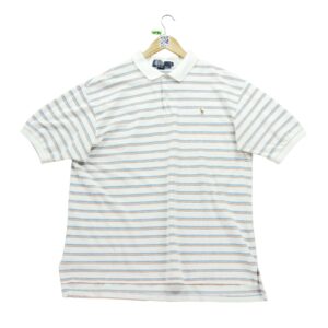 Polo manches courtes homme blanc Polo Ralph Lauren Motif a rayures Col Polo