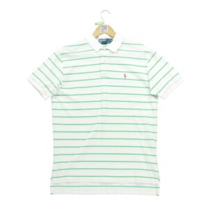 Polo manches courtes homme blanc Polo Ralph Lauren Motif a rayures Col Polo