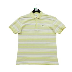 Polo manches courtes homme jaune Lacoste Motif a rayures Col Polo
