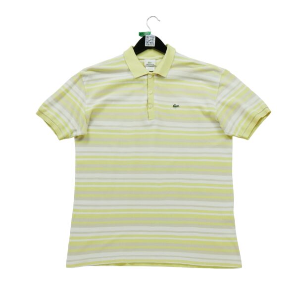 Polo manches courtes homme jaune Lacoste Motif a rayures Col Polo