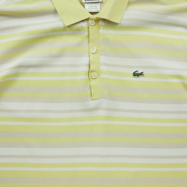 Polo manches courtes homme jaune Lacoste Motif a rayures Col Polo