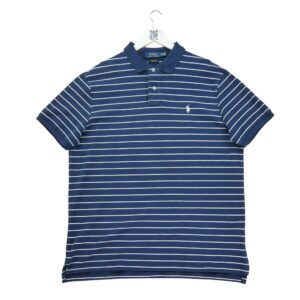 Polo manches courtes homme marine Polo Ralph Lauren Motif a rayures Col Polo
